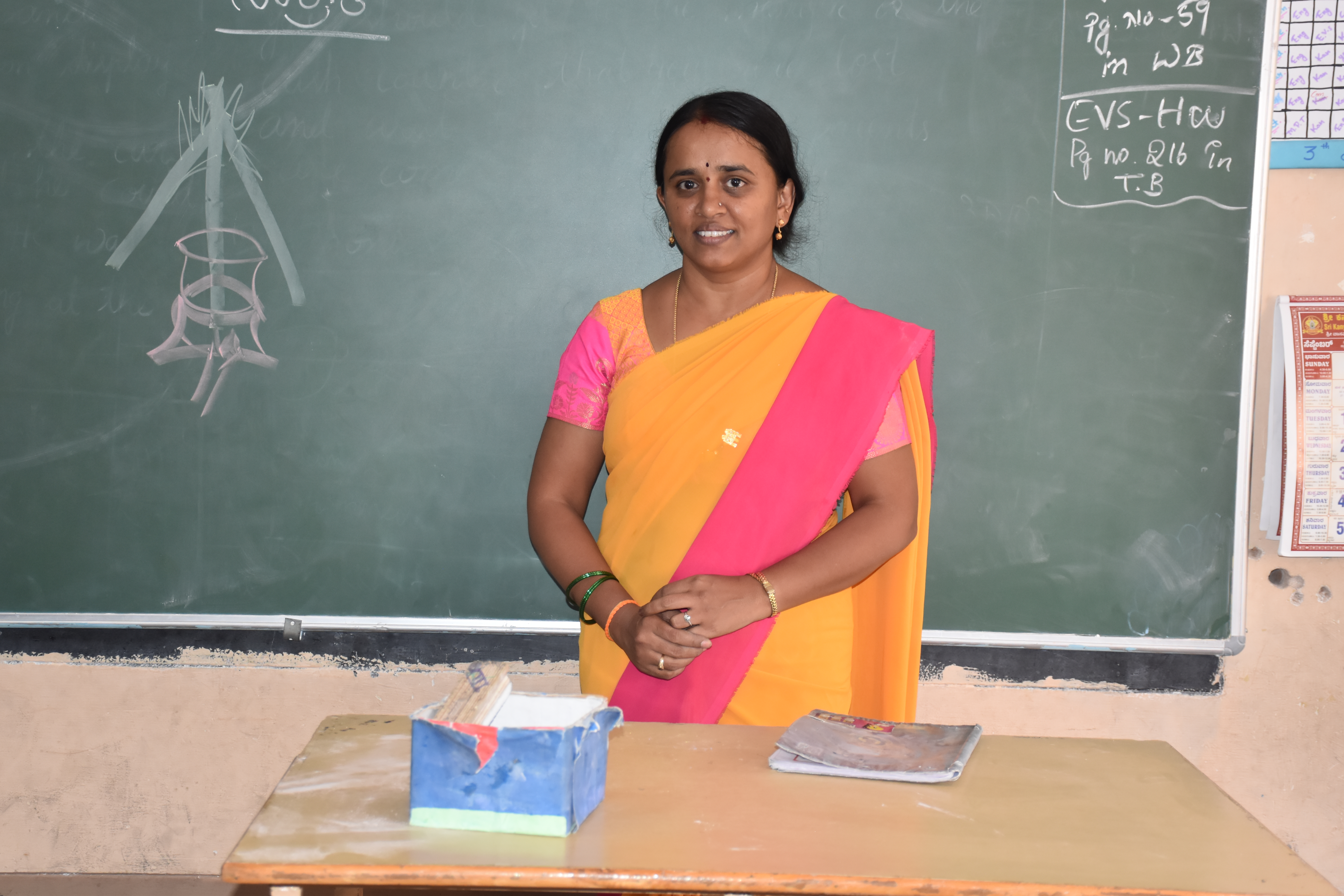 Saroja, Kannada and Hindi teacher